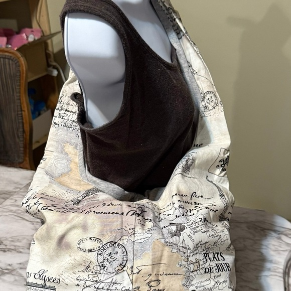 Paris map print tote shoulder/crossbody bag - Picture 3 of 3